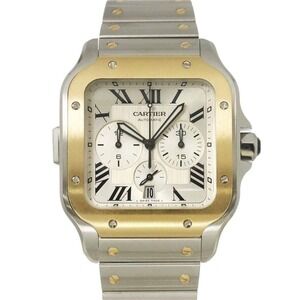 Cartier Santos De Cartier Chronograph XL Combi W2sa0008 Watch Date 18K Yellow
